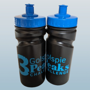 Image of Golspie 3 Peaks Challenge blue and black water bottles